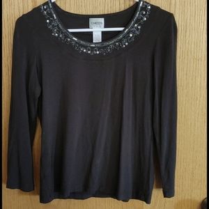 Chico's beaded rayon and spandex top